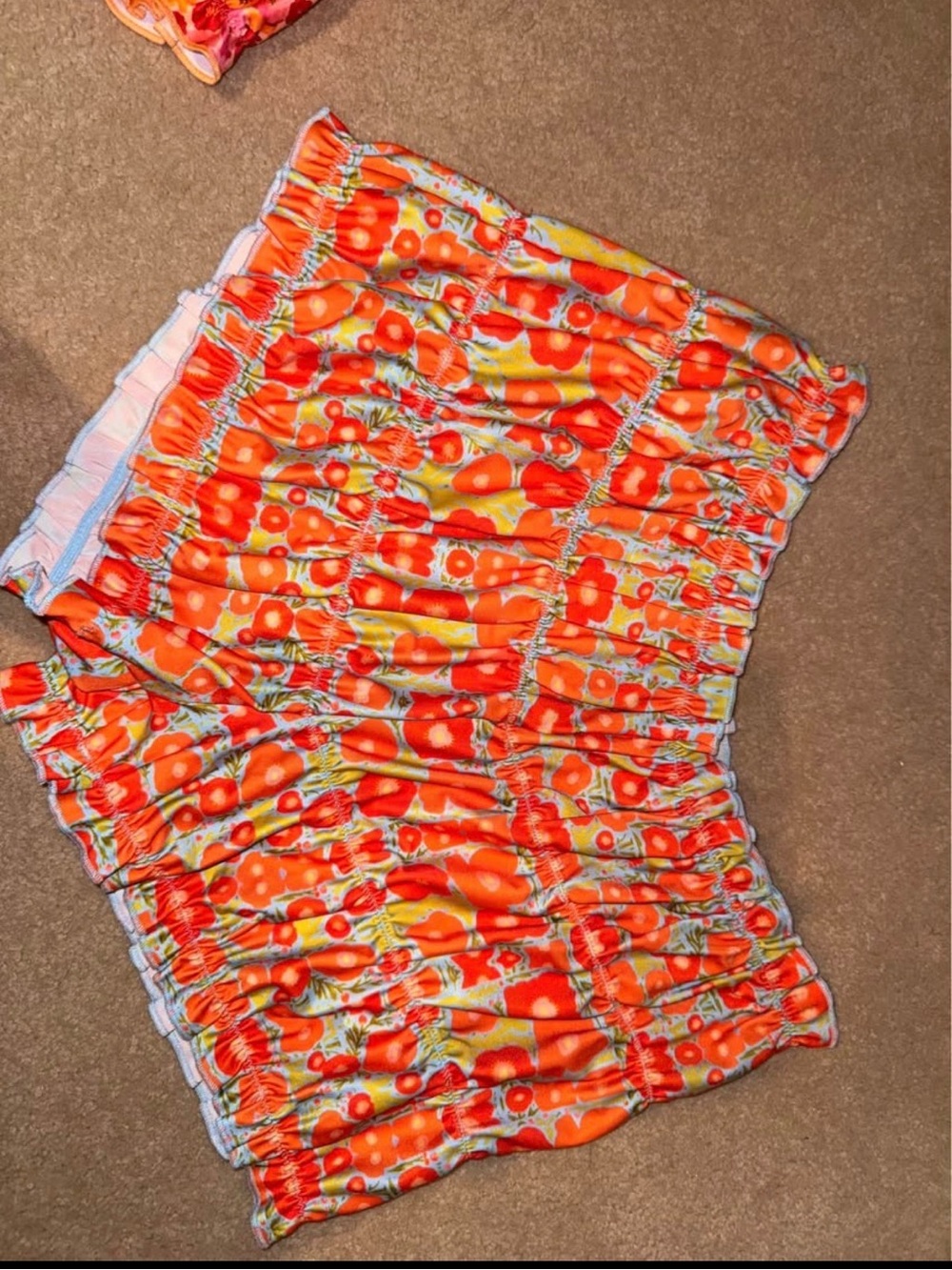 Strawberry Milk Mob Orange and Yellow Floral Swim Shorts